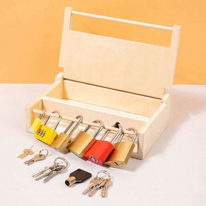 Preschool Sensory Fine Motor Skills STEM Montessori Busy Board <b>Set</b>-Lock and Key Toy for 3 4 5 Year Old - Product Image 4