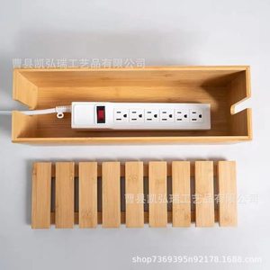 Caja de conexiones de madera maciza transfronteriza, caja de almacenamiento para regleta de enchufes, caja organizadora de cables de datos y enchufes para el hogar/oficina - Product Image 4