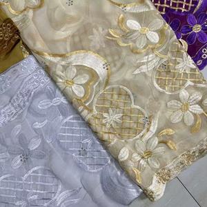 Vente en gros bon marché, foulards ethniques traditionnels respirants pour femmes, grande écharpe en mousseline de soie, hijab, broderie florale durable pour musulmans africains - Product Image 4