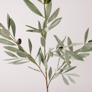 Ramas de Olivo de Plástico Verde Grisáceo de 98 cm, Hojas y Frutos Artificiales, Planta Artificial de Alta Simulación para Interiores, Ecológica y Decorativa - Product Image 3