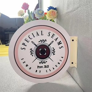 Tùy chỉnh đôi hai mặt vòng ánh sáng Hộp Dấu hiệu vàng ngoài trời LED letreros luminosos Beauty Salon Logo treo bảng hiệu quảng cáo - Product Image 3