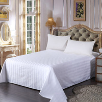 Parure de lit en lin blanc, style hôtel, housse de literie à rayures de 3cm, 100% coton, literie double