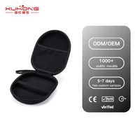 Tas Headphone Xuhong Tahan Air Bahan EVA Keras, Portabel untuk Perjalanan, Peredam Kebisingan, Pilihan Warna Hitam//Oranye untuk Perjalanan