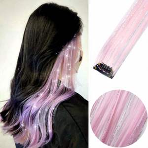 <span class=keywords><strong>Perruque</strong></span> transfrontalière pour femme, rose, monobloc, avec bandeau, cheveux raides, en fibre haute température, extension de cheveux invisible - Product Image 1