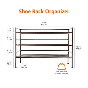 Wholesale <b>Large</b> Metal Shoe Rack with Storage Organizer Home Furniture for Hall & Mall Display Rack for Living Rooms Dining Areas - Product Image 5