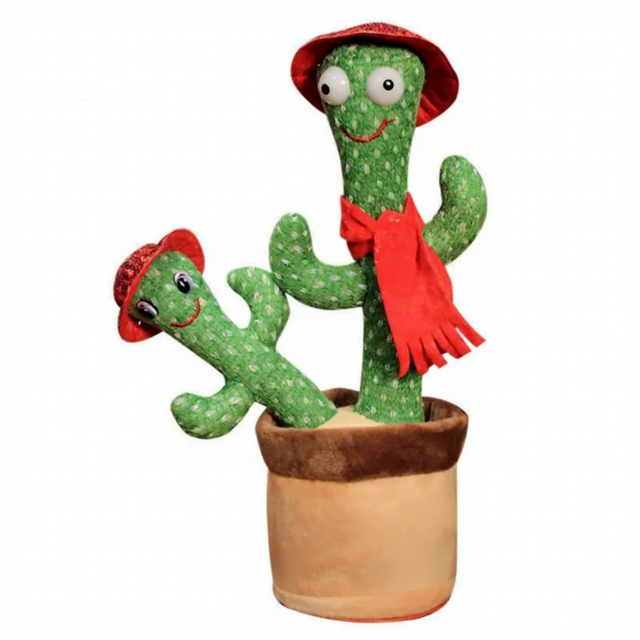 Zhengguang Christmas Gift Cute Customized Usb Rechargeable Stuffed Twisting Dance Talking Cactus Plush Toy