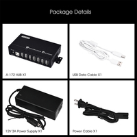 Station de charge USB de bureau 12V 3A 36W la plus vendue, concentrateur USB multi-ports pour téléphone Sipolar A-172