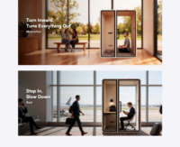 Cabine Acoustique Mobile Intérieure pour Réunions, Bureau Insonorisé, Cabine Privée pour Appels Téléphoniques