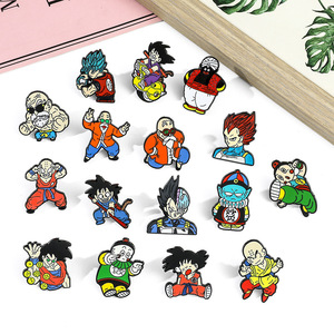 69 Designs Broches et badges mignons en émail métallique, motifs Anime, <span class=keywords><strong>Dragon</strong></span> <span class=keywords><strong>Z</strong></span>, Goku, pour chapeaux, sacs en tissu et cols - Product Image 1