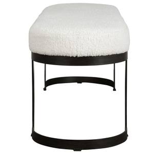 Banco Otomano Largo Moderno Tapizado en Terciopelo con Estructura Metálica, Reposapiés para Sala de Estar - Product Image 5