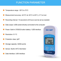 Registrador de datos de temperatura USB Digital, RC-5, punto de lectura, grabadora de datos de alta precisión para transporte de almacenamiento de almacén, 32000