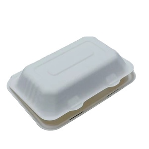 Scatola per Asporto di Alta Qualità, Biodegradabile, in Bagassa, Modello Clamshell, per Dessert e Alimenti, Personalizzabile OEM - Product Image 3