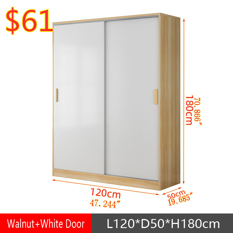 120*50*180 Noyer clair + porte blanche