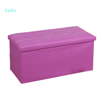 Meilleur Vente Ottoman de Rangement en Cuir pour Salon, Banc de Canapé avec Boucle