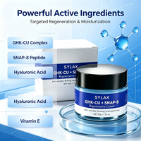 Crème régénérante GHK-CU SNAP-8, peptide anti-rides, lifting, réparation de la barrière cutanée, éclaircissant, hydratant pour le visage, vente en gros OEM, 50g ODM