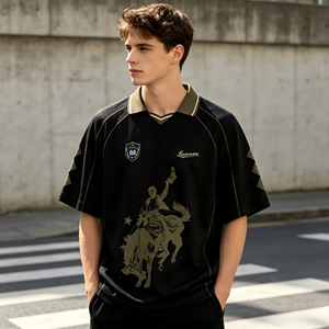 Camiseta Deportiva Transpirable con Cuello Polo Personalizado, Bordado de Logotipo, Decoración con Pedrería, Venta al Por Mayor para Partidos - Product Image 2