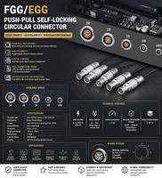 FGG.00.304.CLAD27Z 4 Pin FGG 00B Series Push Pull Self-Locking Circular Metal Connector Straight Plug