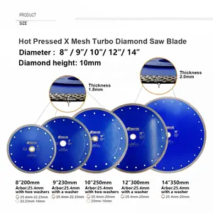 SHDIATOOL 105/115/125mm pressé à chaud Turbo diamant lame de scie diamant disque de coupe pour carrelage marbre granit