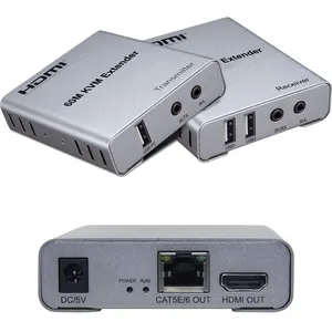 60M <span class=keywords><strong>HDMI</strong></span> KVM <span class=keywords><strong>Extender</strong></span> sur Ethernet Cat5e/6 POC Câble 1080P <span class=keywords><strong>HDMI</strong></span> USB <span class=keywords><strong>Extender</strong></span> Video Audio Extension <span class=keywords><strong>Splitter</strong></span> pour USB Clavier PC - Product Image 1