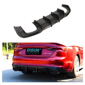 Pour <span class=keywords><strong>Audi</strong></span> A5 S5 B9 2017-2019 véritable fibre de carbone sèche universel aileron arrière <span class=keywords><strong>pare</strong></span>-chocs lèvre arrière diffuseur Kits de carrosserie garniture décoration - Product Image 1