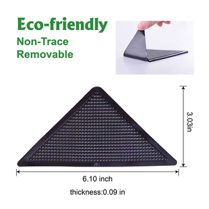 Sujetadores de Esquinas para Alfombras Triangulares, Reutilizables, Lavables, Antideslizantes, Evitan que las Esquinas se Enrollen, Alternativa Segura a la Cinta Adhesiva para Alfombras - Product Image 4