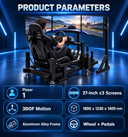 Simulateur de conduite de voiture VR électrique, construction en plastique et métal, ensemble complet, cockpit de course de karting, machine d'arcade intérieure pour 1 joueur
