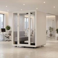 Cabine insonorisée modulaire pour hôtel, bureau portable, studio de travail, cabine vocale insonorisée 4 places pour bureau