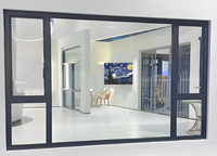 Fenêtres à battants horizontaux modernes en alliage d'aluminium avec double vitrage pour appartements et salons d'hôtels (vente en gros)