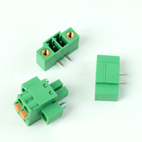 15EDGKDM-3.81MM Terminal de cableado de resorte sin tornillos con brida Reemplace Phoenix 1,5 STF Bloque de terminales verde macho y hembra