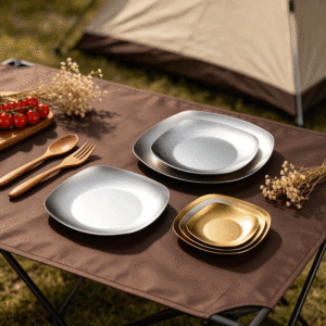 FLEY Assiette peu profonde irrégulière en acier inoxydable 304 de style coréen, moderne et minimaliste, pour restes et assaisonnements de barbecue - Product Image 2