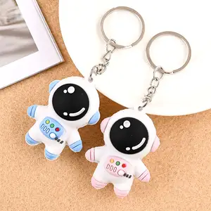 Custom Rubber Cartoon Astronaut Space Explore Key Chain Keyring Full 3d Silicone Space Rubber Doll Keychain