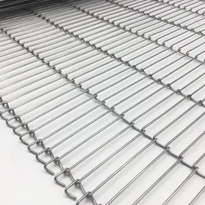 High Temperature Food Grade 304/316 Stainless Steel Flat Flex Wire Mesh Belt Conveyor For Bread Baking