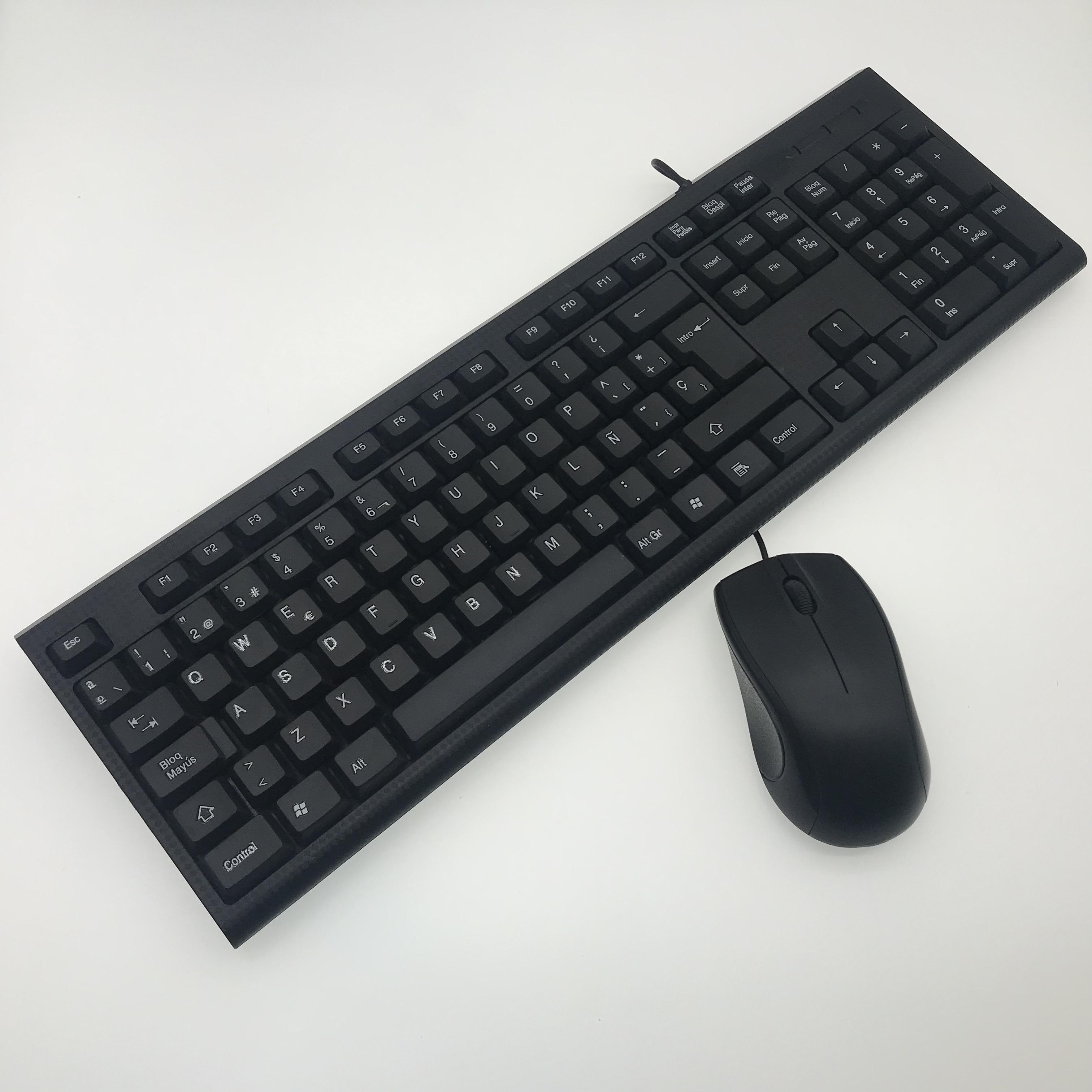 西班牙语键盘和鼠标套装使用笔记本电脑游戏玩家办公室oem定制logo有