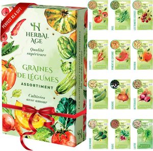 Cadeaux de jardin <span class=keywords><strong>pour</strong></span> femmes, enfants et débutants - Kit de 12 variétés de légumes 5100 prêt à planter <span class=keywords><strong>pour</strong></span> votre propre jardin - Product Image 6