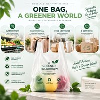 Sacs de courses en plastique biodégradable personnalisés, sacs de courses en tissu blanc pour supermarchés, de haute qualité, durables, en gros