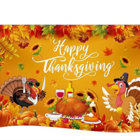 Drapeau de la Turquie pour Thanksgiving 3x5 pouces, en polyester imprimé numériquement, écologique, séchage rapide, pour extérieur, simple face, récolte d'automne