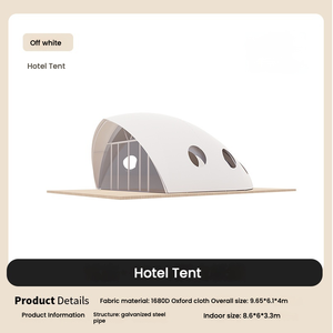 Lujo 4 estaciones impermeable tela Oxford velero en forma de glamping tienda de campaña estructura de acero al aire libre Camping casa prefabricada - Product Image 3