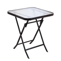 Table à manger pliante moderne XY en verre trempé pour extérieur, avec hauteur réglable, meuble portable pour petit bureau à domicile