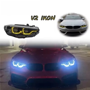 Phares Auto V2 IKON pour <span class=keywords><strong>BMW</strong></span> Série 4 F32 F36 F80 F82, lampes avant bicolores 13-20, LED modifiées jaune/blanc, interrupteur DRL - Product Image 1