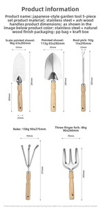 Outils de jardinage <span class=keywords><strong>japonais</strong></span> <span class=keywords><strong>en</strong></span> acier inoxydable avec manche <span class=keywords><strong>en</strong></span> saule <span class=keywords><strong>pour</strong></span> la plantation de légumes et le désherbage extérieur, usage domestique - Product Image 4