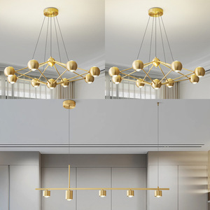 Phong Cách Bắc Âu Thiết Kế Đơn Giản Ma Thuật Đèn Chùm Ánh Sáng Hiện Đại Trang Trí Nội Thất Mặt Dây Chuyền Đèn Vàng Chiếu Sáng Kim Loại Cơ Sở Cho Khách Sạn - Product Image 2