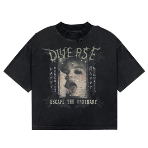 เสื้อยืดผู้ชายแบบย้อมสีเอซิด ระบายอากาศได้ดี ผ้าฝ้ายออร์แกนิค พิมพ์ลาย DTG ทรงโอเวอร์ไซส์ แขนสั้น คอโอเวอร์ไซส์ ผ้าหนา - Product Image 1