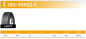 Neumáticos Radiales para Camión LCH T-REX 385/55R22.5 425/65R22.5, Nuevos, Sin Cámara, de Repuesto, Venta al Por Mayor - Product Image 5