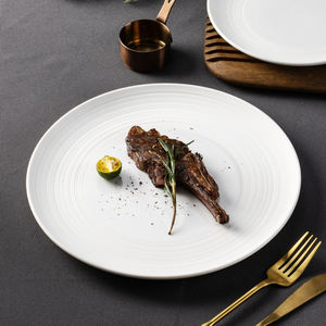 YAYU OEM工厂批发Vajilas De Porcelana套装白色自助酒店陶瓷沙拉菜餐厅定制瓷盘 - Product Image 5