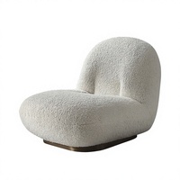 Fauteuil d'appoint de luxe en tissu Sherpa au design élégant, siège pivotant rotatif individuel pour salon, bureau à domicile, appartement