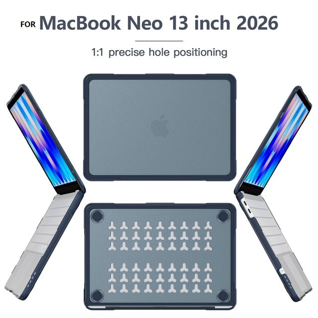 Rugged Laptop Case for Macbook Neo A3404 13'' 2026 A18 Pro Heavy Duty Shockproof Hard Shell Protective Shock-absorbing Cover