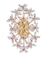 Lustre de luxe en cristal K9, design floral brillant, commande par interrupteur, éclairage blanc chaud incandescent, projet personnalisé E12