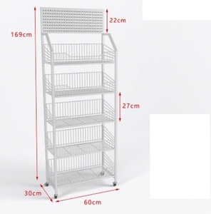 4 tầng màu đen mờ sơn tĩnh điện dây thép lưu trữ giỏ giá cho cửa hàng bán lẻ - Product Image 6