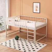 Lit superposé pour enfants en fer vert durable et peu encombrant avec barrière de sécurité et échelle, design moderne et simple, multifonctionnel pour la chambre