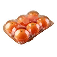 Boîte d'emballage transparente en PET jetable avec couvercle articulé pour fruits (pommes, oranges, grenades, poires, kiwis)